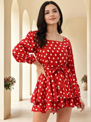 Dot & Dash Long Sleeves Playsuit