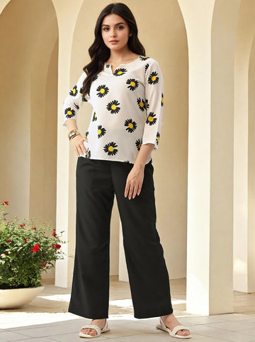 Printed Top Trousers Co Ord Set 1