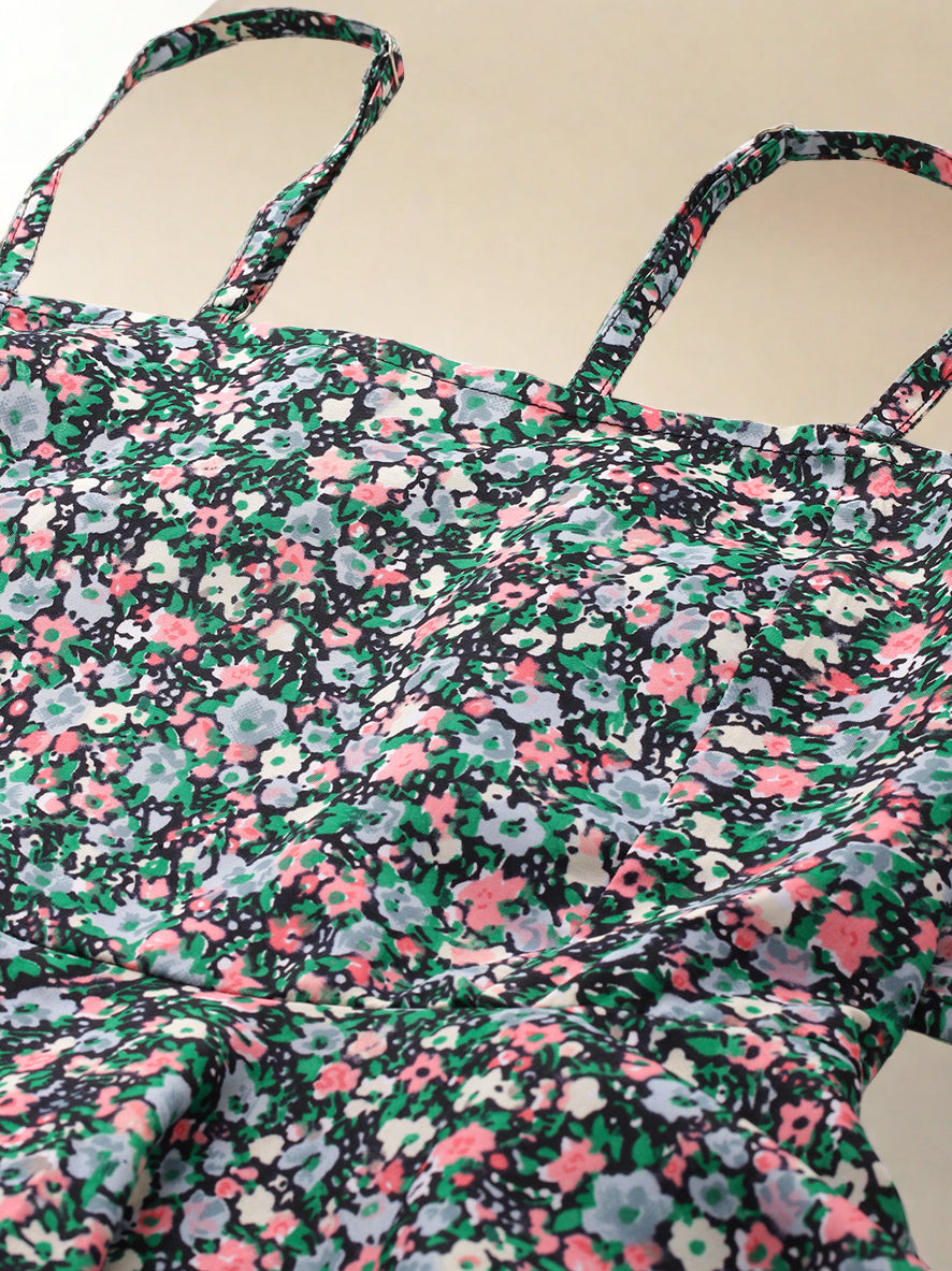 Sleek Italia Women Printed with Layered Jumpsuit