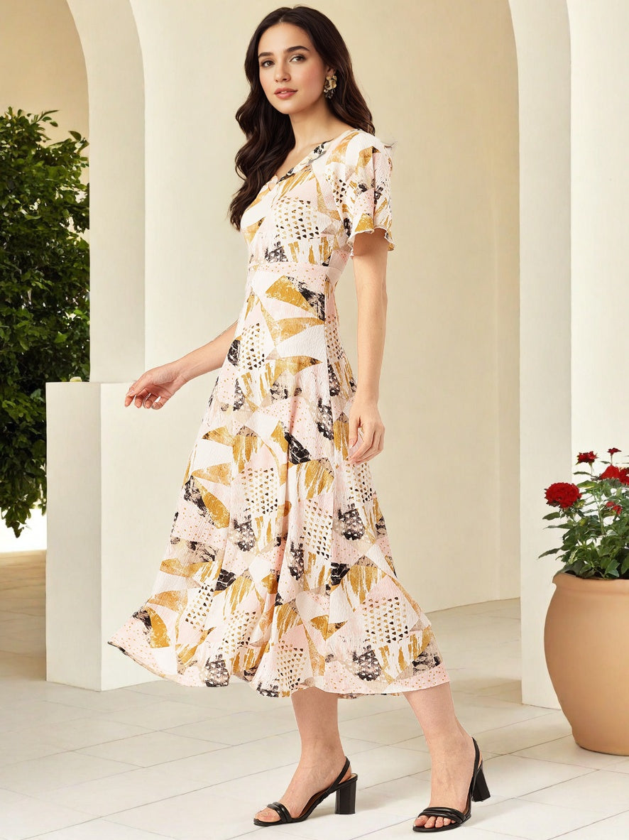 Floral Print Crepe Maxi Dress