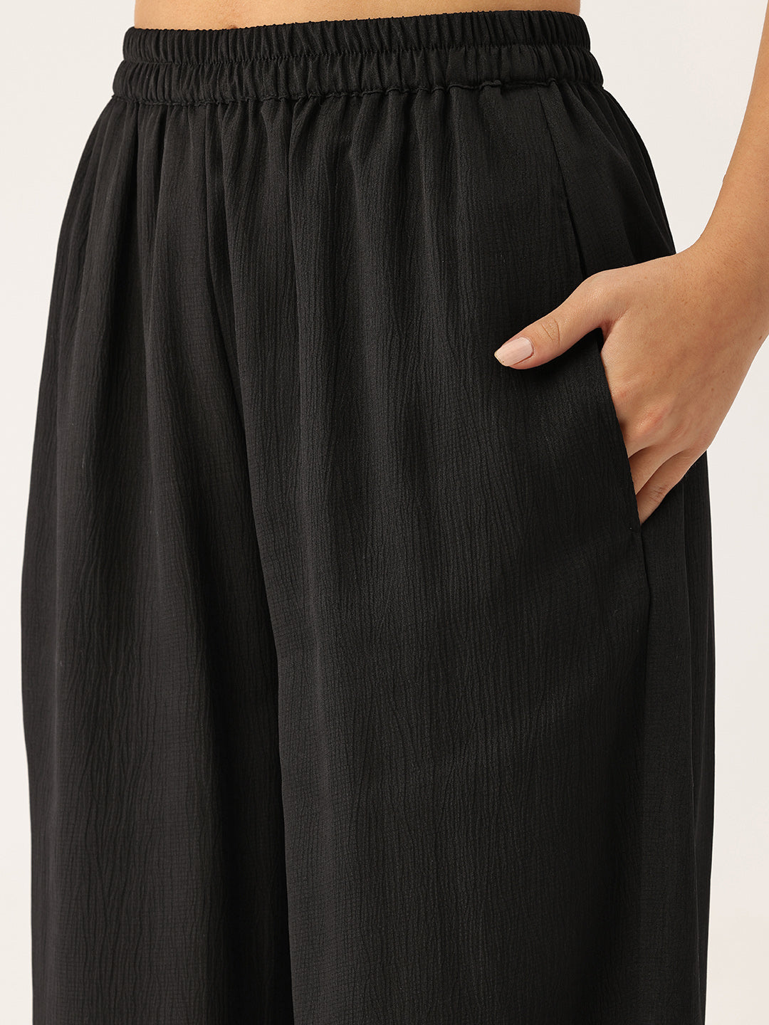 Sleek Italia Crinkled Effect Shirt Collar Co-ords