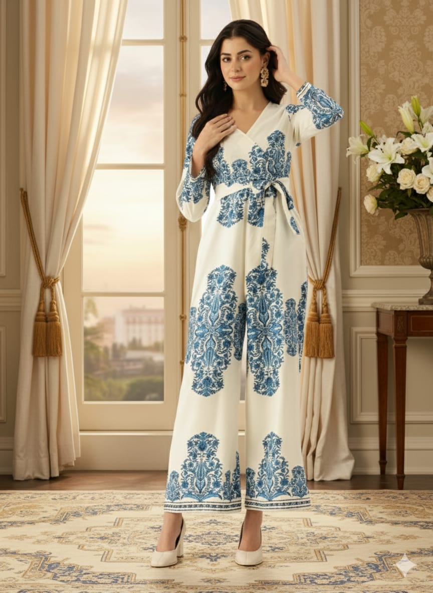 Sleek Italia Ethnic Motifs Printed Basic Jumpsuit