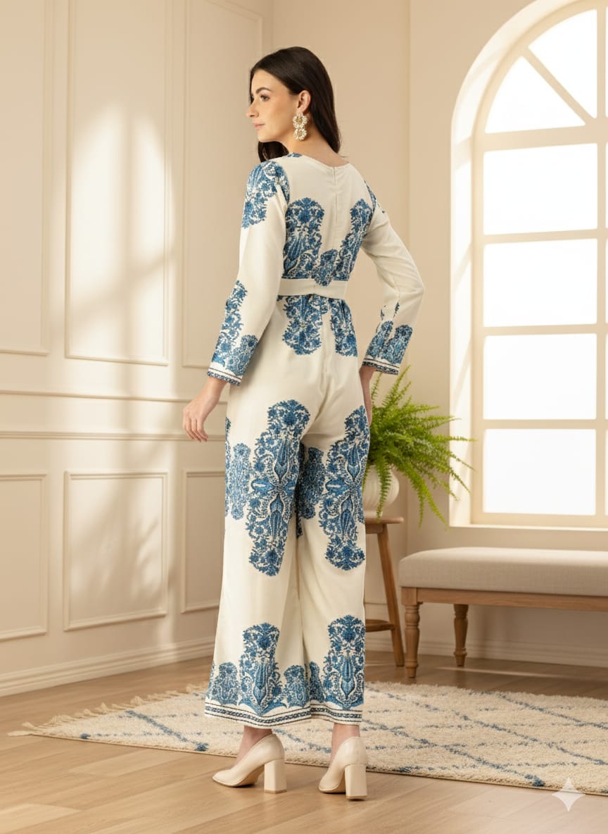 Sleek Italia Ethnic Motifs Printed Basic Jumpsuit