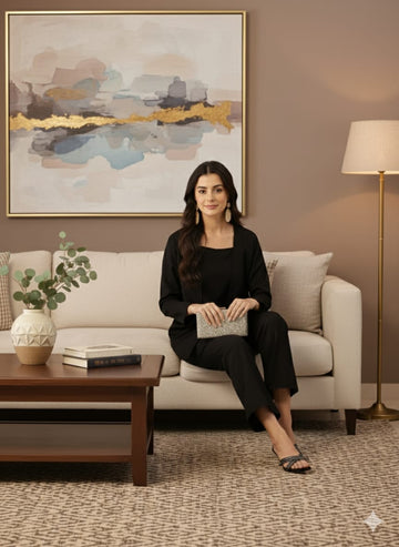 Sleek Italia Crinkled Effect Co-ords with Shrug