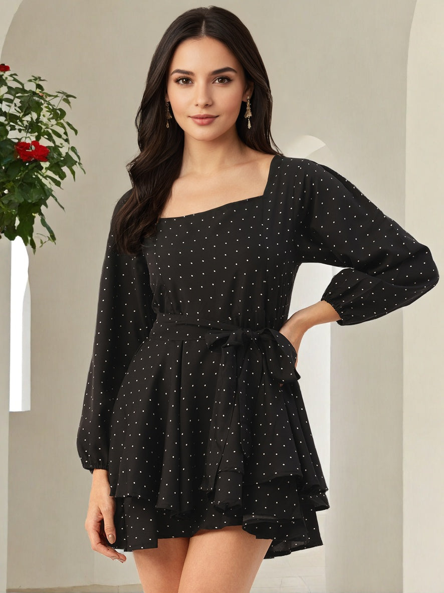 Women Polka Dots Printed Playsuit