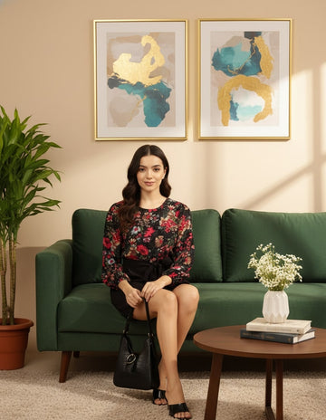 Sleek Italia Printed Waist Tie-Ups Jumpsuit