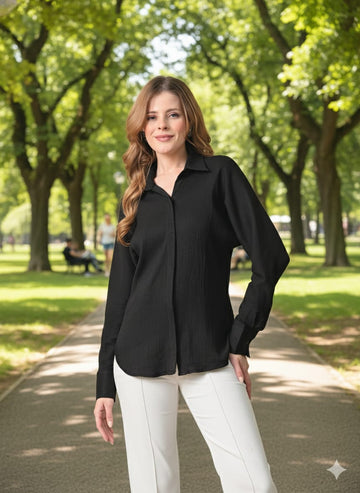 Sleek Italia Black Crepe Top