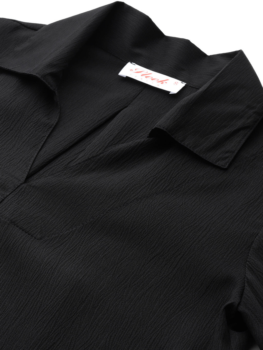 Sleek Italia Crinkled Effect Shirt Collar Co-ords