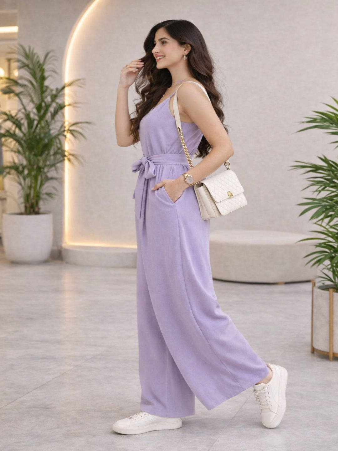 Sleek Italia Purple Basic Jumpsuit