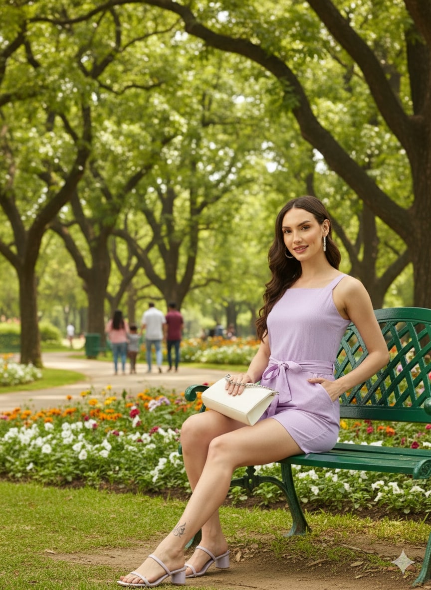 Sleek Italia Women Solid Waist Tie-Ups Playsuit Jumpsuit