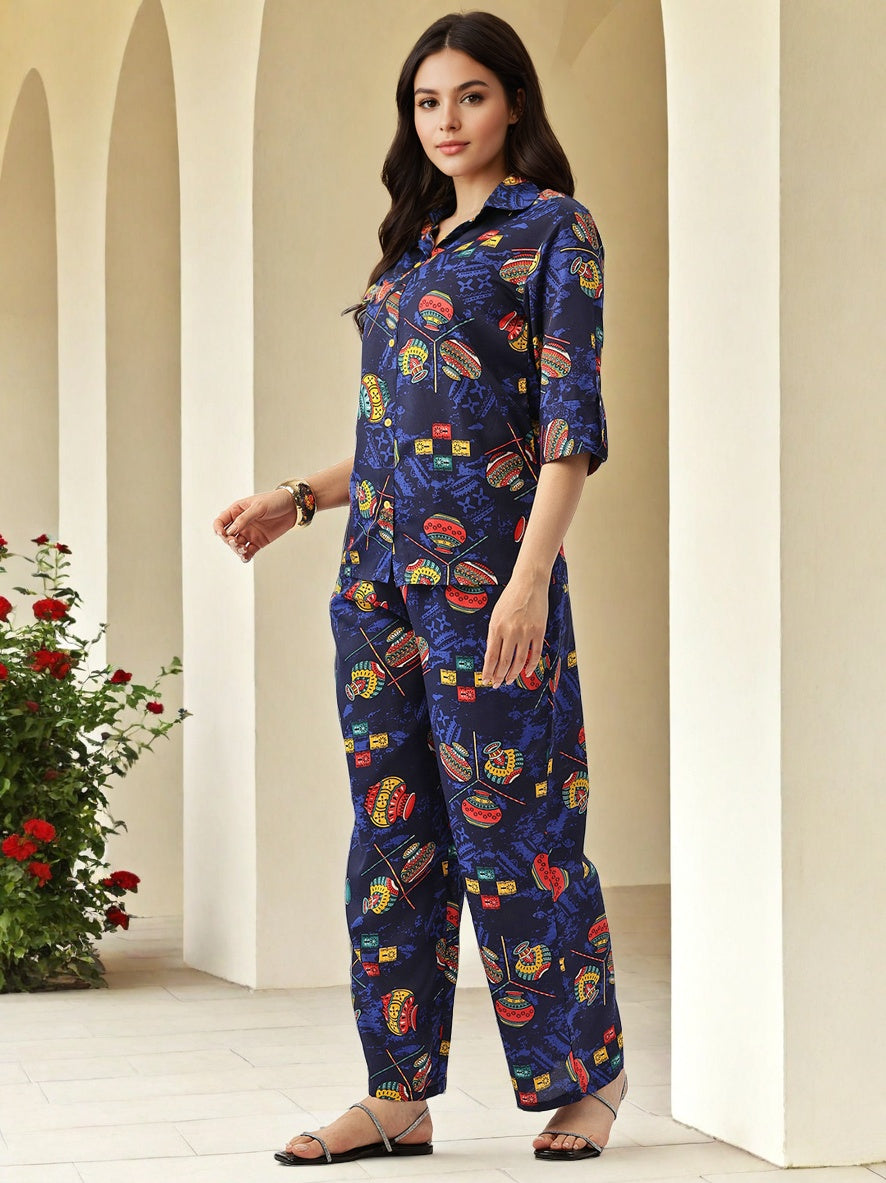 Printed Top & Trousers Co-Ord Set