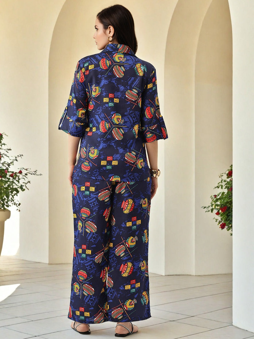 Printed Top & Trousers Co-Ord Set