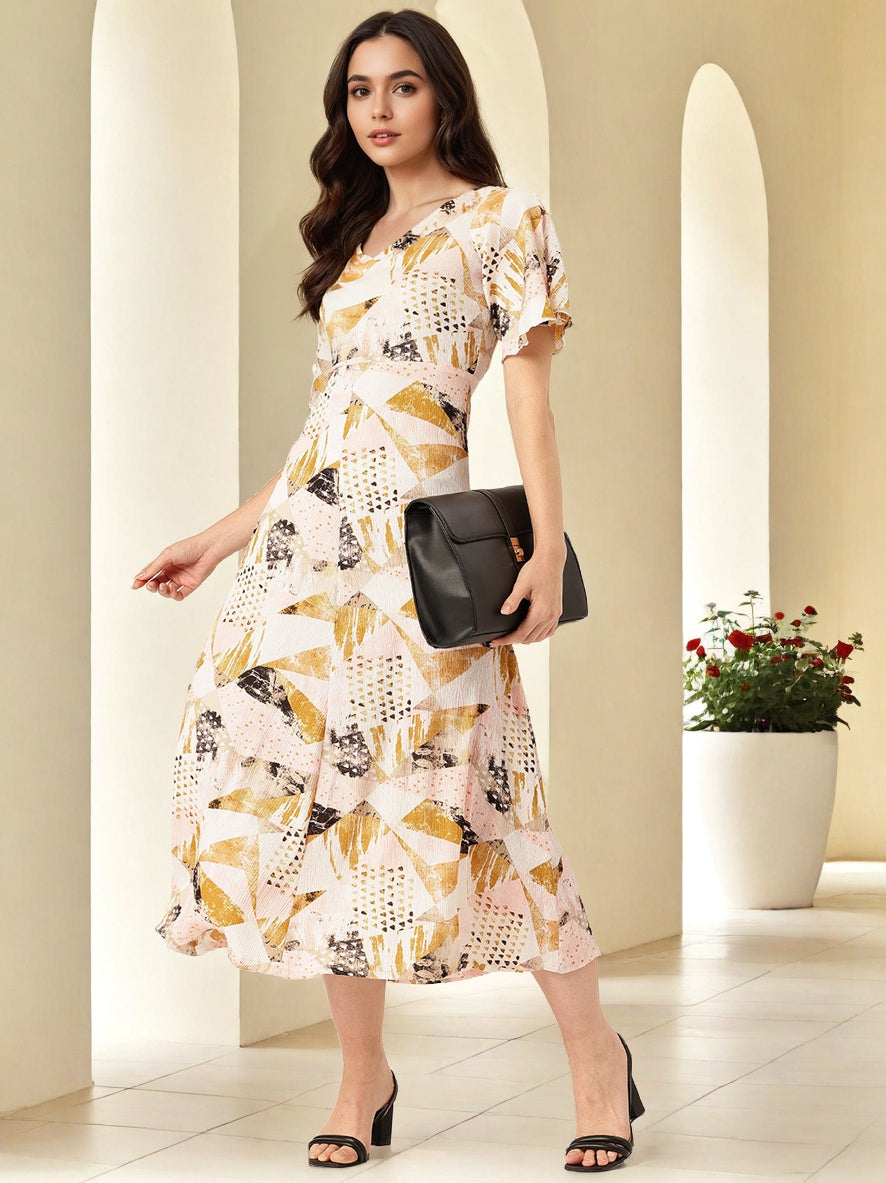 Floral Print Crepe Maxi Dress