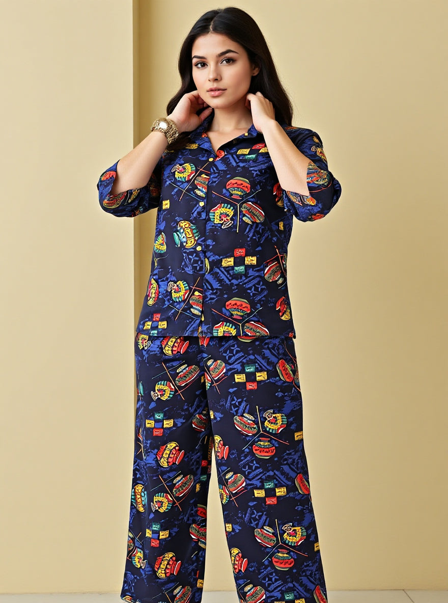 Printed Top & Trousers Co-Ord Set